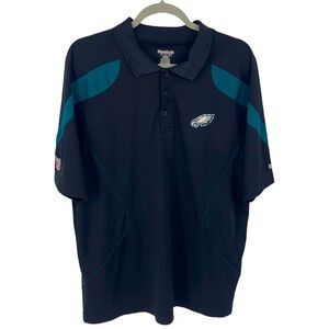 Reebok Seattle Seahawks Men's NFL Blue & Black Athleisure Polo Shirt size Large